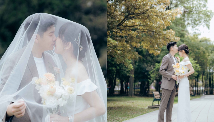 《台北結婚登記攝影紀錄》浪漫,是我倆結婚登記的註記/臺北市大安區戶政事務所、大安森林公園
