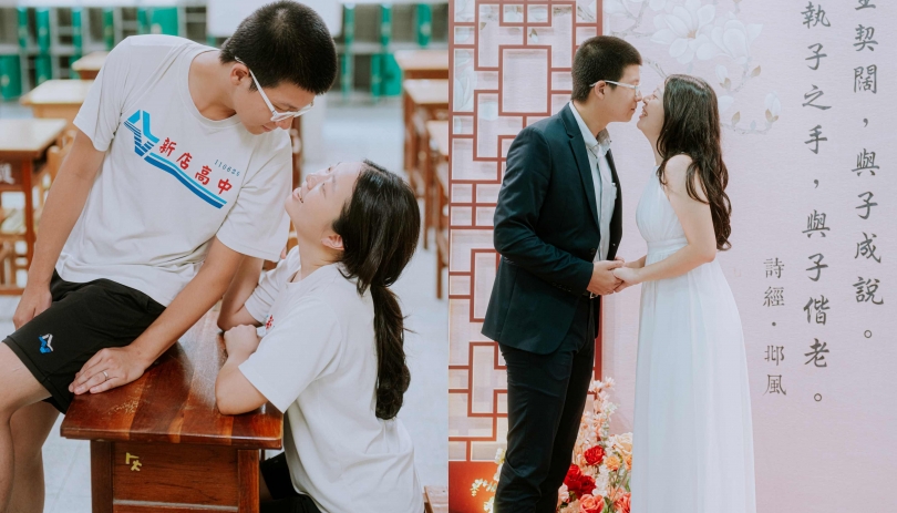 《新北結婚登記攝影紀錄》一年一束玫瑰的幸福約定/新北市新店戶政事務所、新北市立新店高級中學