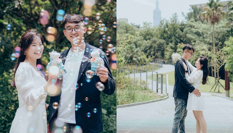《台北結婚登記紀錄》讓幸福成了結婚登記的最甜襯托/臺北市信義區戶政事務所、永春陂生態濕地公園、豹山步道